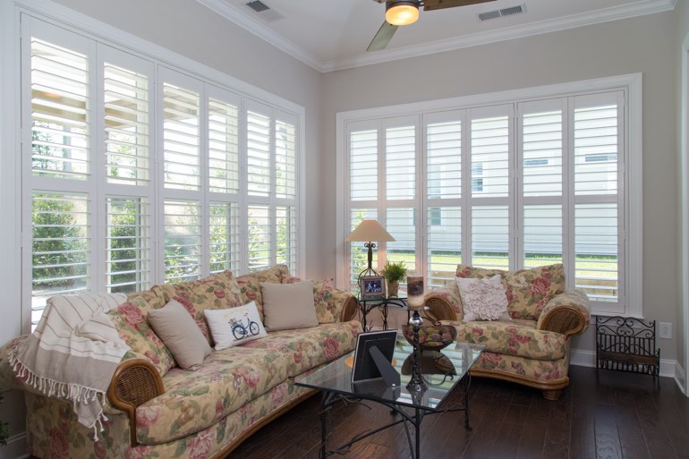 Sunroom with plantation shutters in St. George.